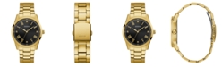 GUESS Men's Stainless Steel Gold-Tone Diamond Watch 42MM, Created for Macy's